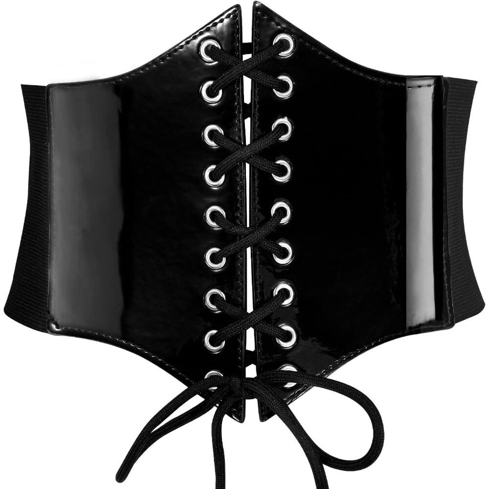 CORSET Belt for Women 12 Shiny Black